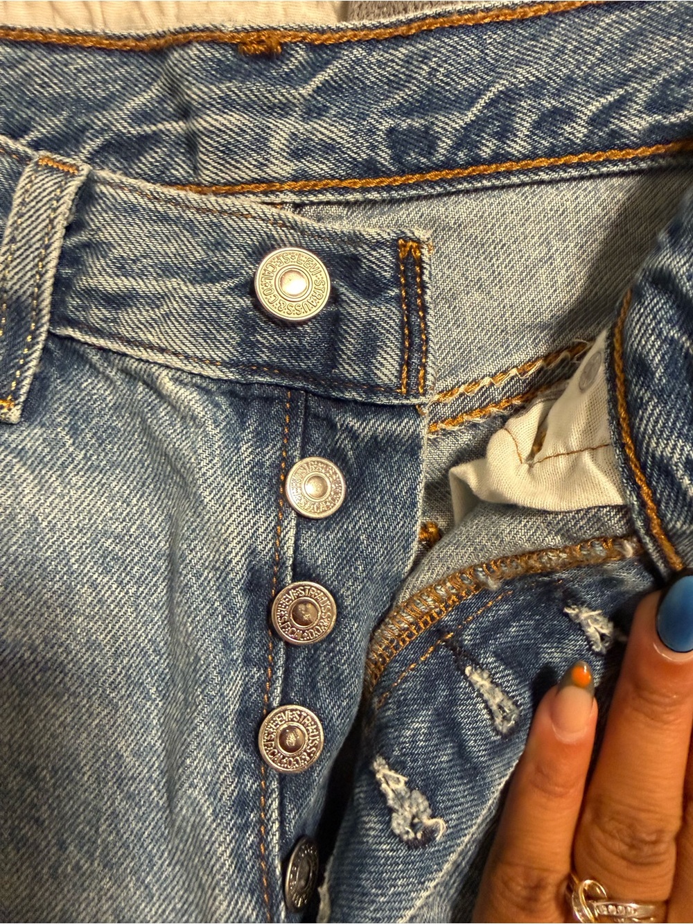 Levi's Light Blue Boot-Cut Button-Fly Jeans